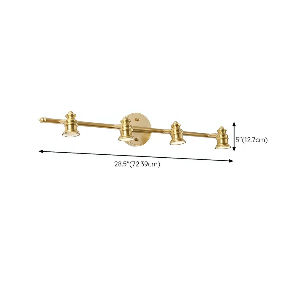 Elegant Metal Gold Vanity Light with Copper Shade for Bathroom