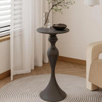 Durable Small Metal Round Pedestal End Table for Living Room