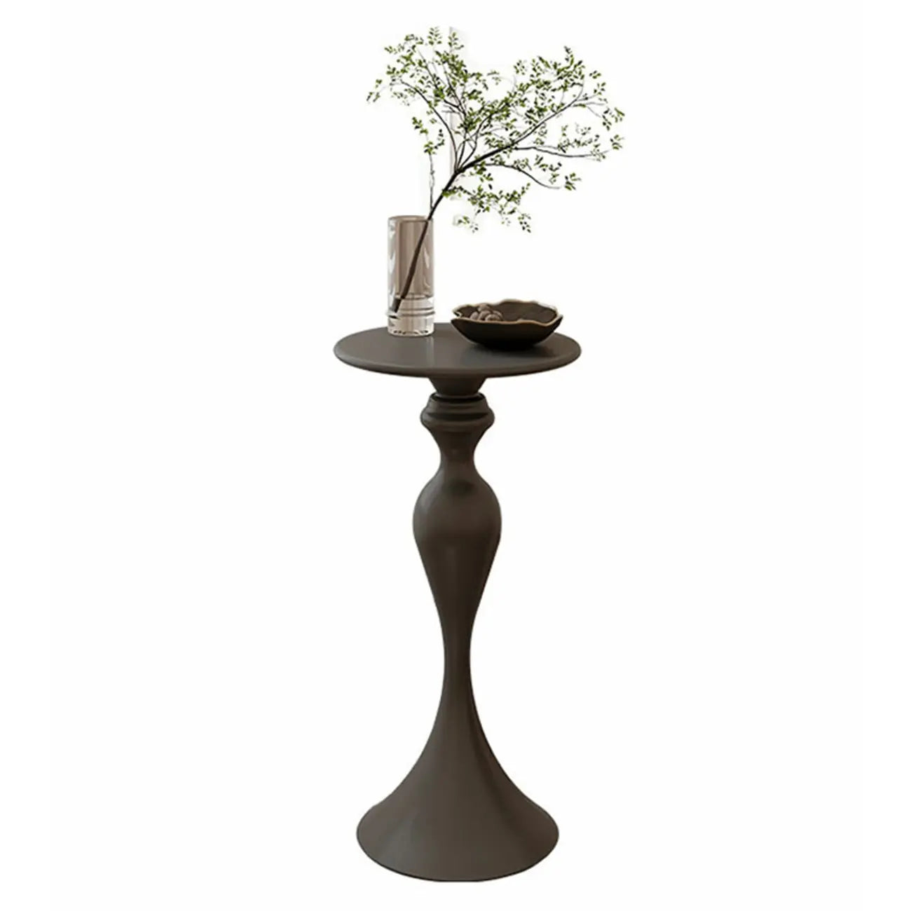Durable Small Metal Round Pedestal End Table for Living Room