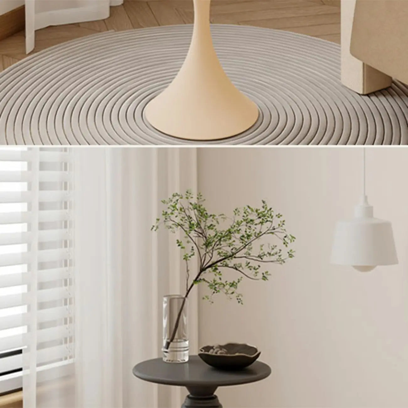Durable Small Metal Round Pedestal End Table for Living Room