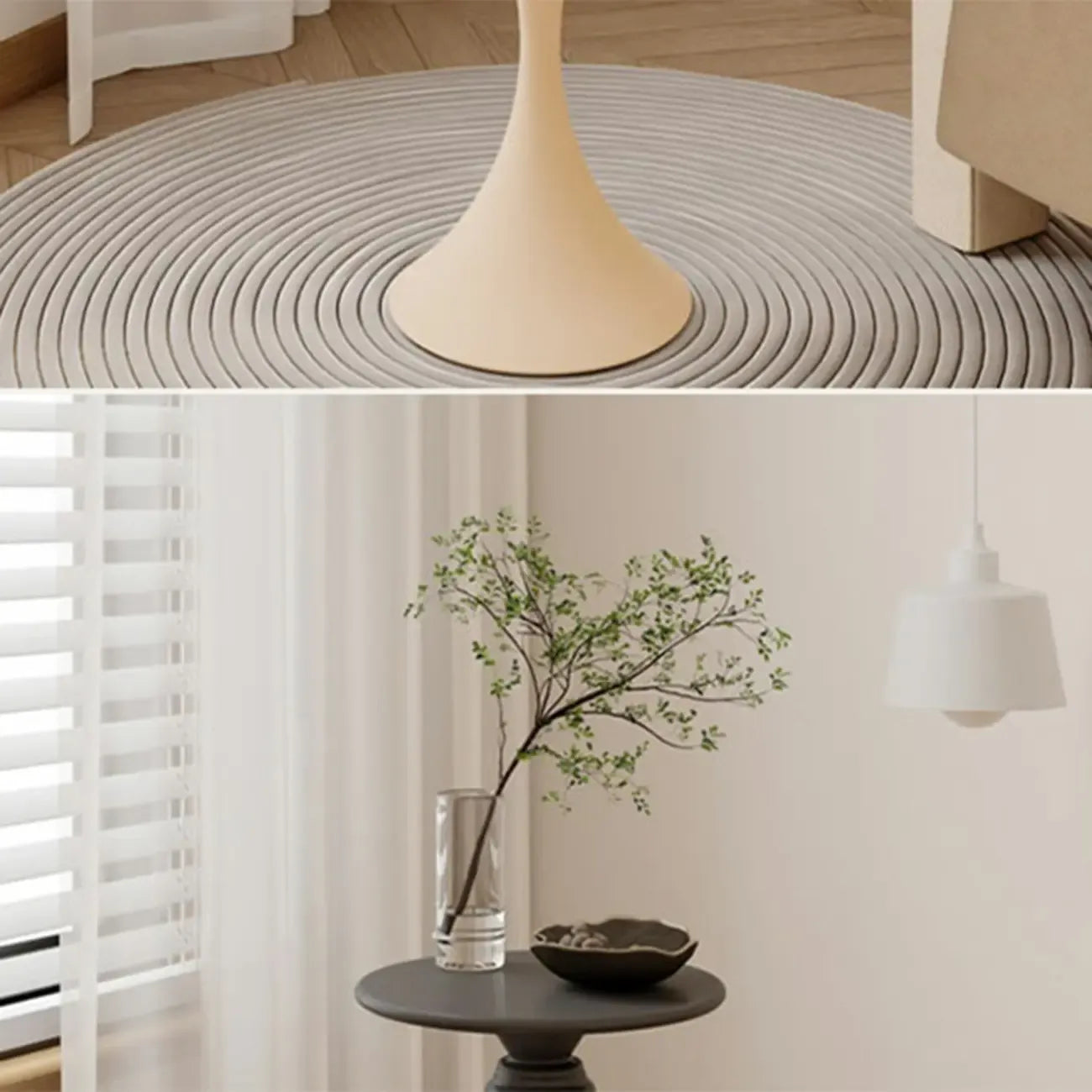 Durable Small Metal Round Pedestal End Table for Living Room