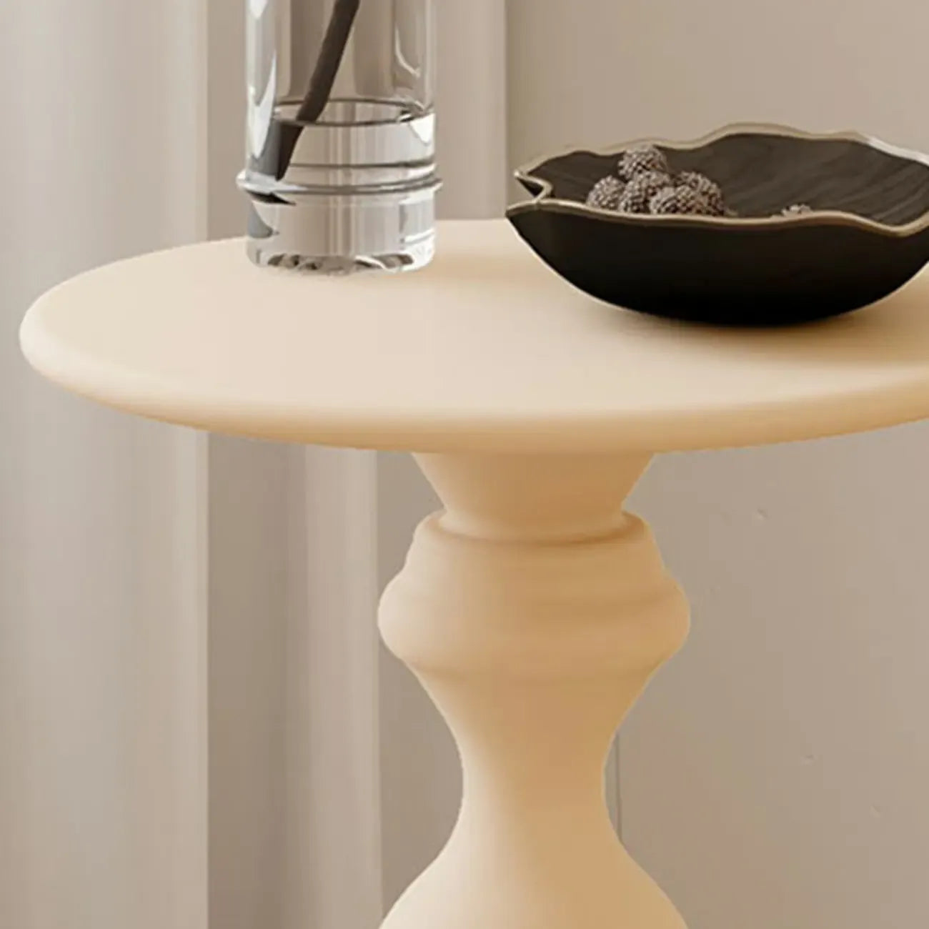 Durable Small Metal Round Pedestal End Table for Living Room