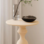 Durable Small Metal Round Pedestal End Table for Living Room