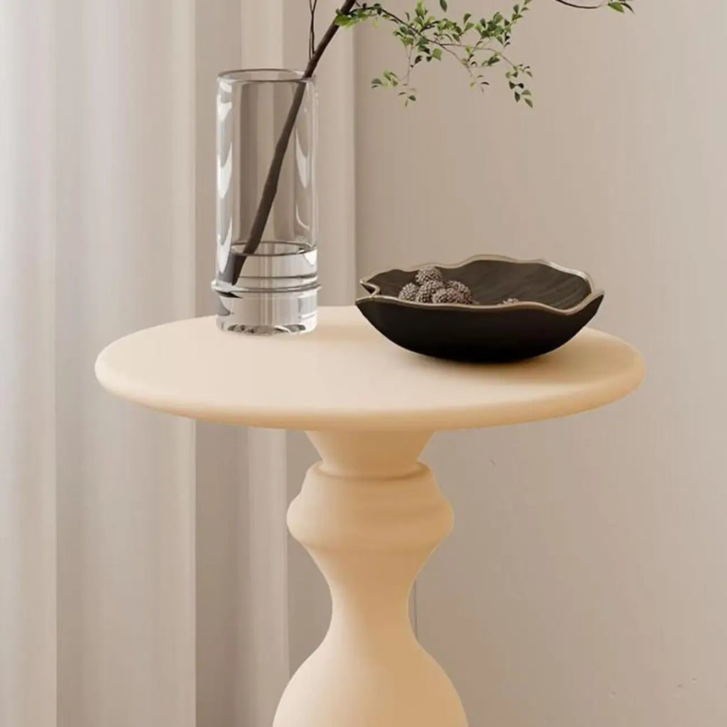 Durable Small Metal Round Pedestal End Table for Living Room