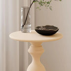 Durable Small Metal Round Pedestal End Table for Living Room