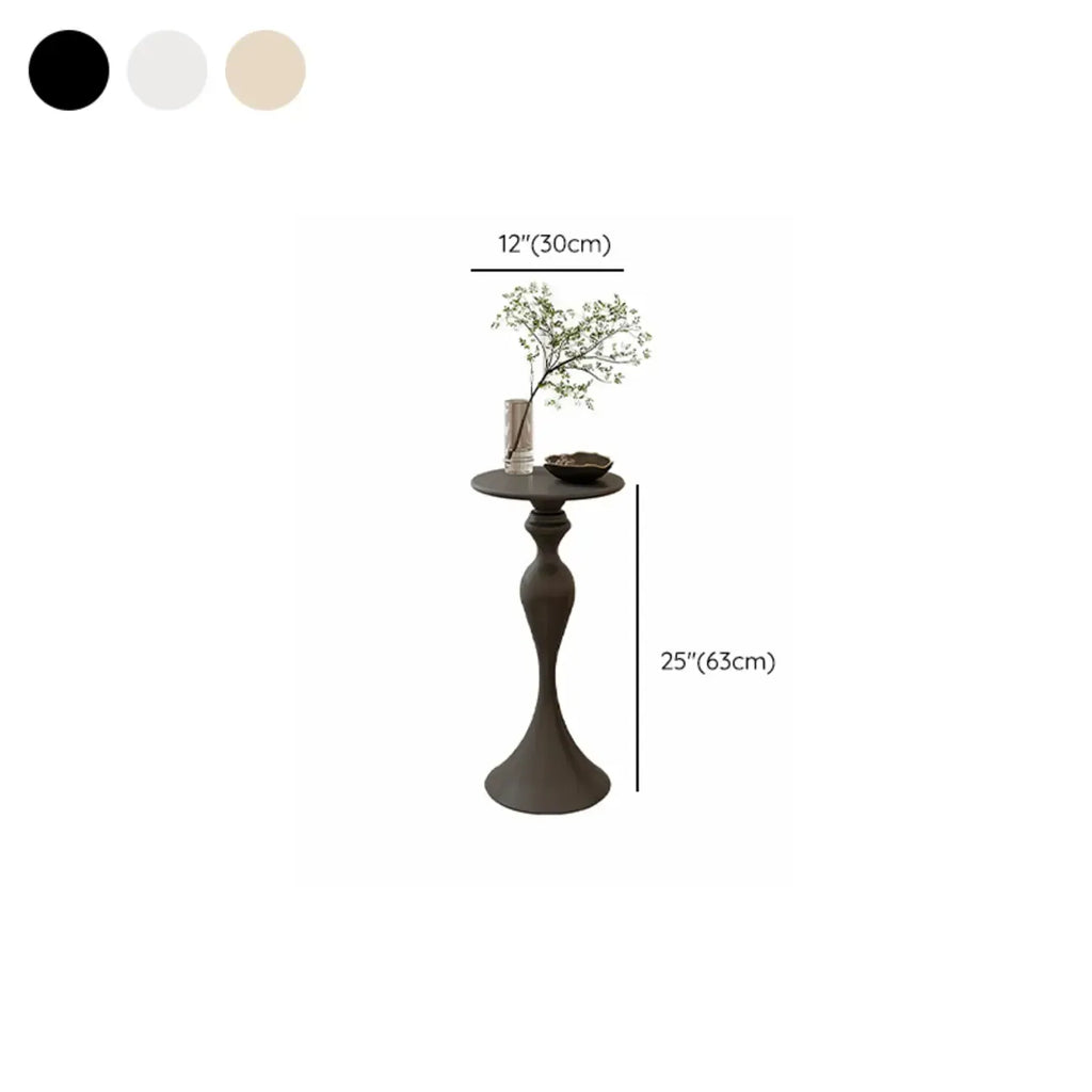 Durable Small Metal Round Pedestal End Table for Living Room