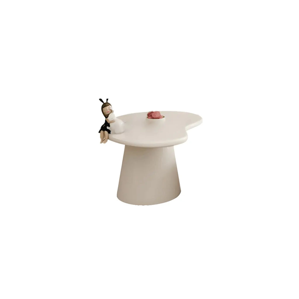 Modern White Round Wooden Coffee Table with Storage