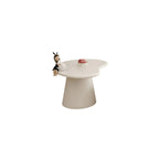 Modern White Round Wooden Coffee Table with Storage
