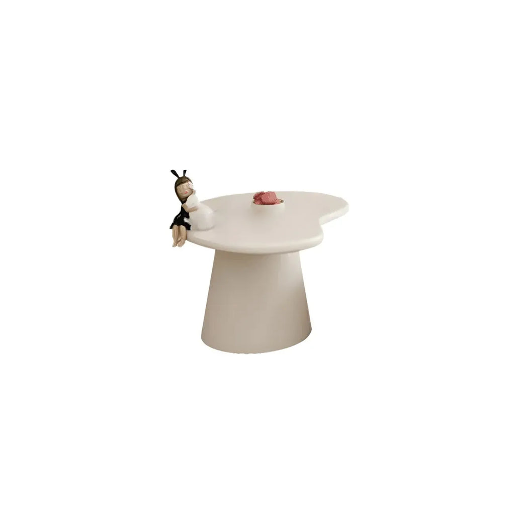 Modern White Round Wooden Coffee Table with Storage