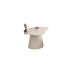 Modern White Round Wooden Coffee Table with Storage