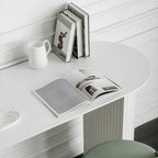 Modern White Free Form Wood Double Pedestal Bar Tables