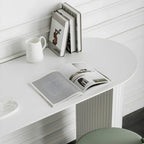 Modern White Free Form Wood Double Pedestal Bar Tables