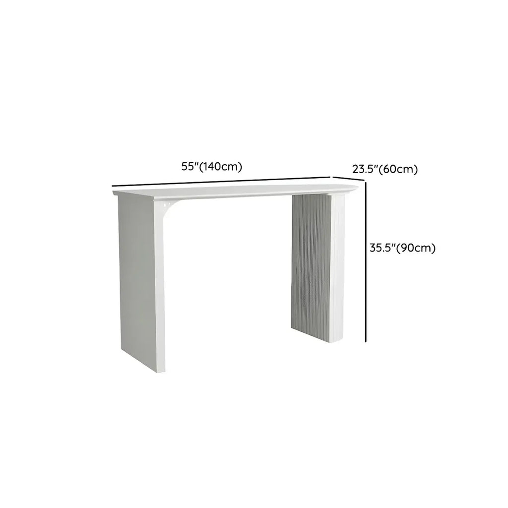 Modern White Free Form Wood Double Pedestal Bar Tables