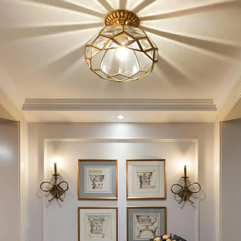 Colonial 8.5 Glass Semi Flush Ceiling Light for Living Room