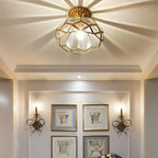 Colonial 8.5 Glass Semi Flush Ceiling Light for Living Room