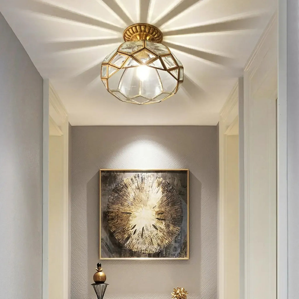 Colonial 8.5 Glass Semi Flush Ceiling Light for Living Room