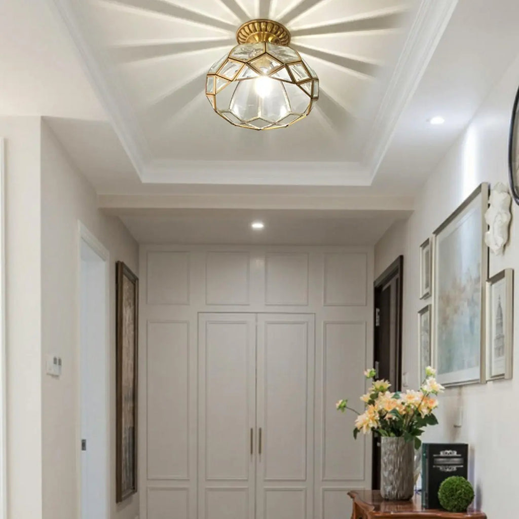 Colonial 8.5 Glass Semi Flush Ceiling Light for Living Room