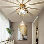 Colonial 8.5 Glass Semi Flush Ceiling Light for Living Room