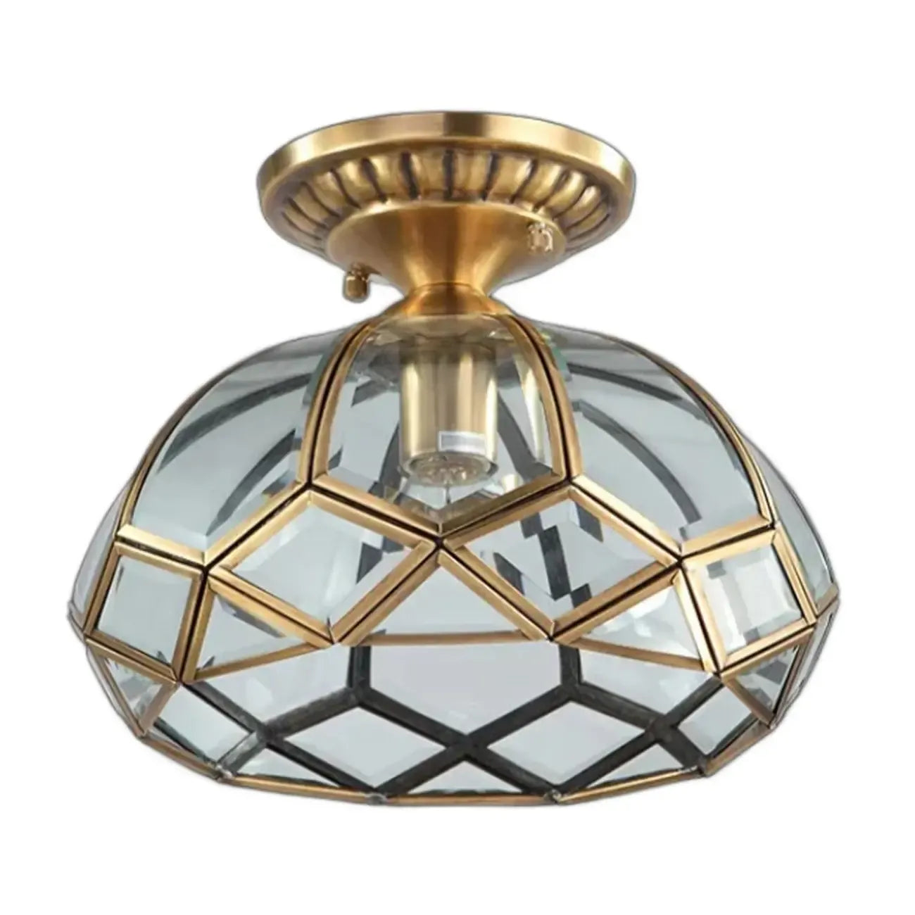 Colonial 8.5 Glass Semi Flush Ceiling Light for Living Room