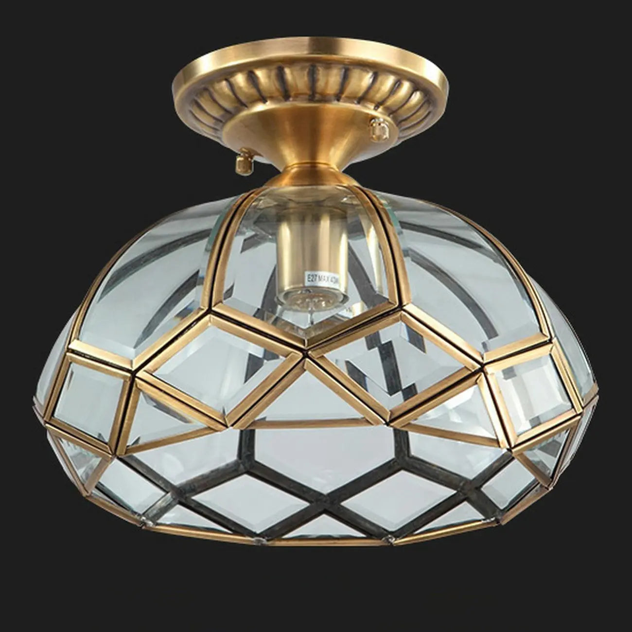 Colonial 8.5 Glass Semi Flush Ceiling Light for Living Room