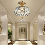 Colonial 8.5 Glass Semi Flush Ceiling Light for Living Room