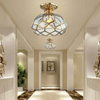 Colonial 8.5 Glass Semi Flush Ceiling Light for Living Room