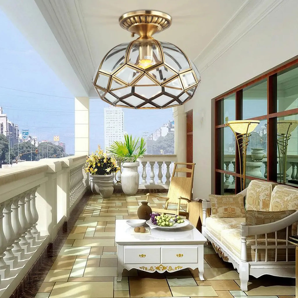 Colonial 8.5 Glass Semi Flush Ceiling Light for Living Room