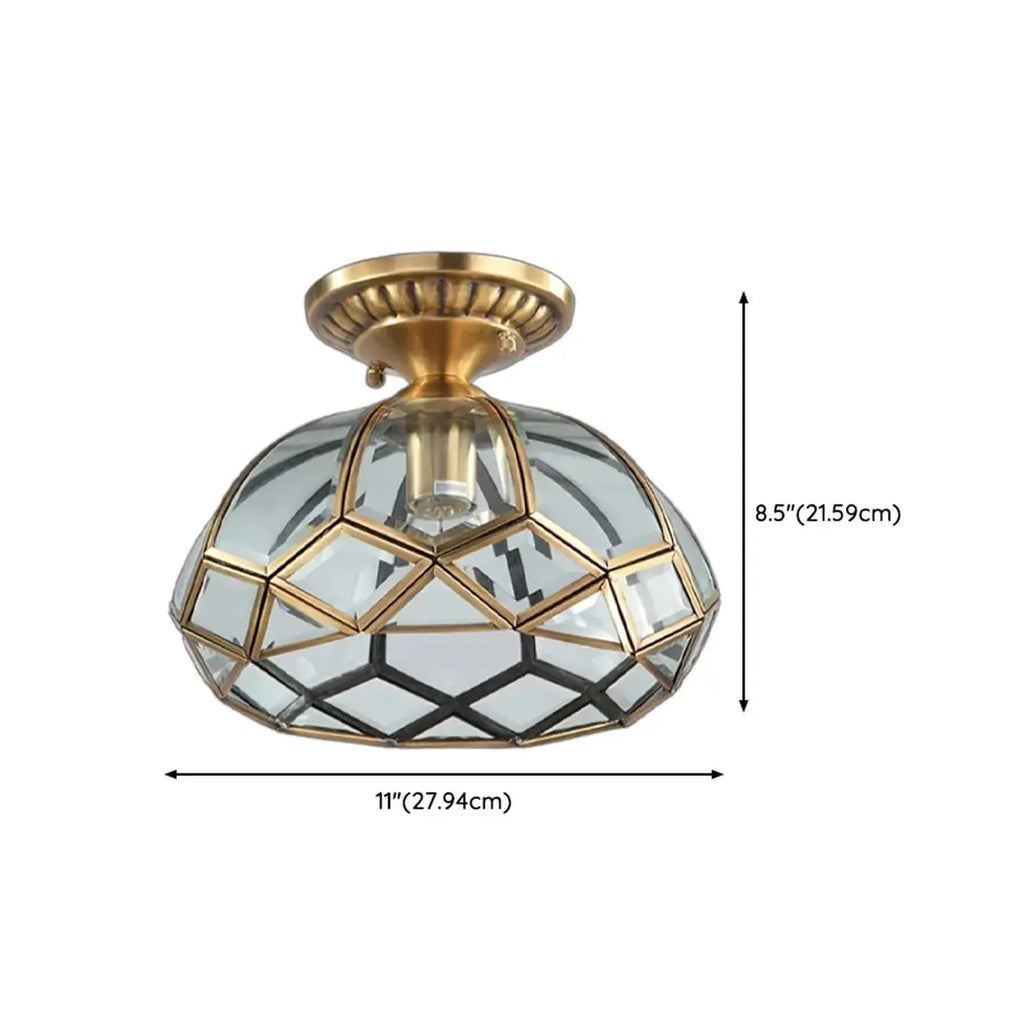 Colonial 8.5 Glass Semi Flush Ceiling Light for Living Room