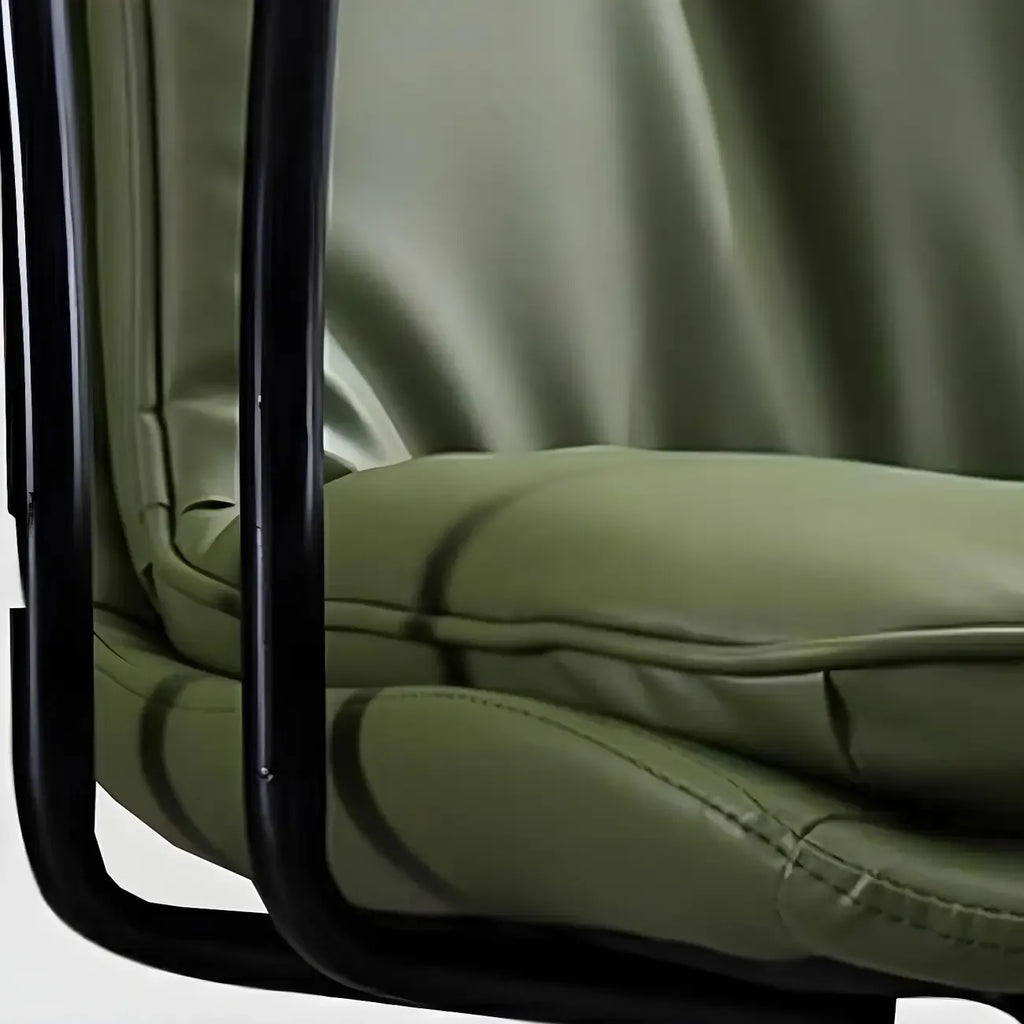 Gold Base Tufted Leather Adjustable Office Chair