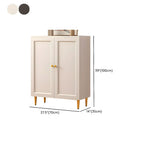 Cream Solid Wood Shoe Cabinet for Entryway with Doors