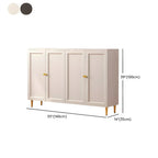 Cream Solid Wood Shoe Cabinet for Entryway with Doors