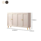 Cream Solid Wood Shoe Cabinet for Entryway with Doors