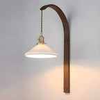 Simple Wood Brass Adjustable Wall Sconce