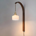 Simple Wood Brass Adjustable Wall Sconce