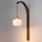 Simple Wood Brass Adjustable Wall Sconce
