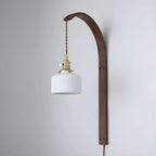 Simple Wood Brass Adjustable Wall Sconce