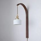 Simple Wood Brass Adjustable Wall Sconce