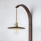 Simple Wood Brass Adjustable Wall Sconce