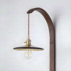 Simple Wood Brass Adjustable Wall Sconce