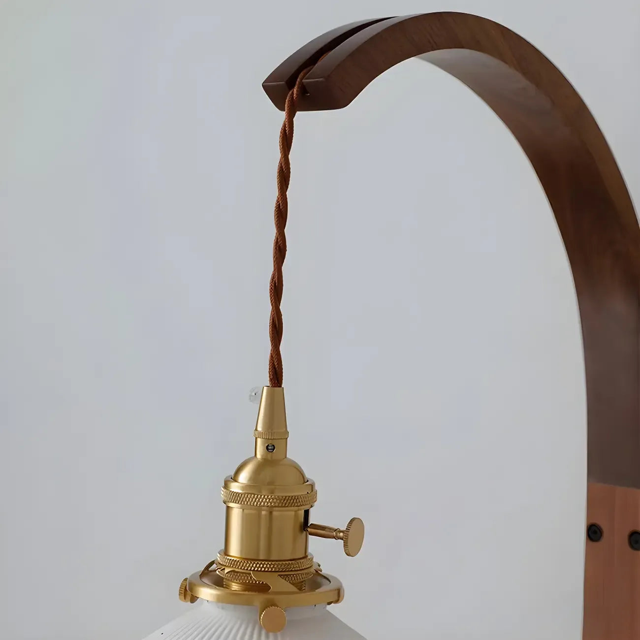 Simple Wood Brass Adjustable Wall Sconce