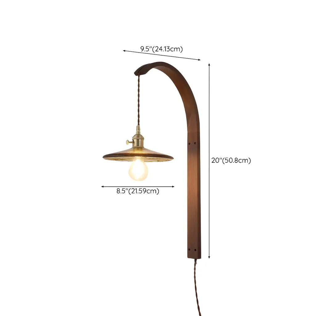 Simple Wood Brass Adjustable Wall Sconce