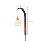 Simple Wood Brass Adjustable Wall Sconce
