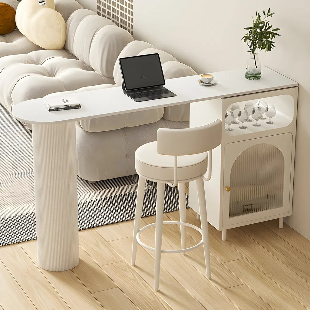 Modern Grey Stone Iron Storage Free Shape Bar Tables
