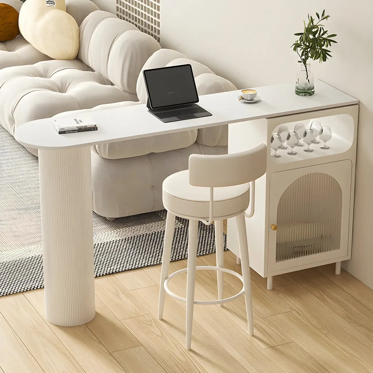 Modern Grey Stone Iron Storage Free Shape Bar Tables