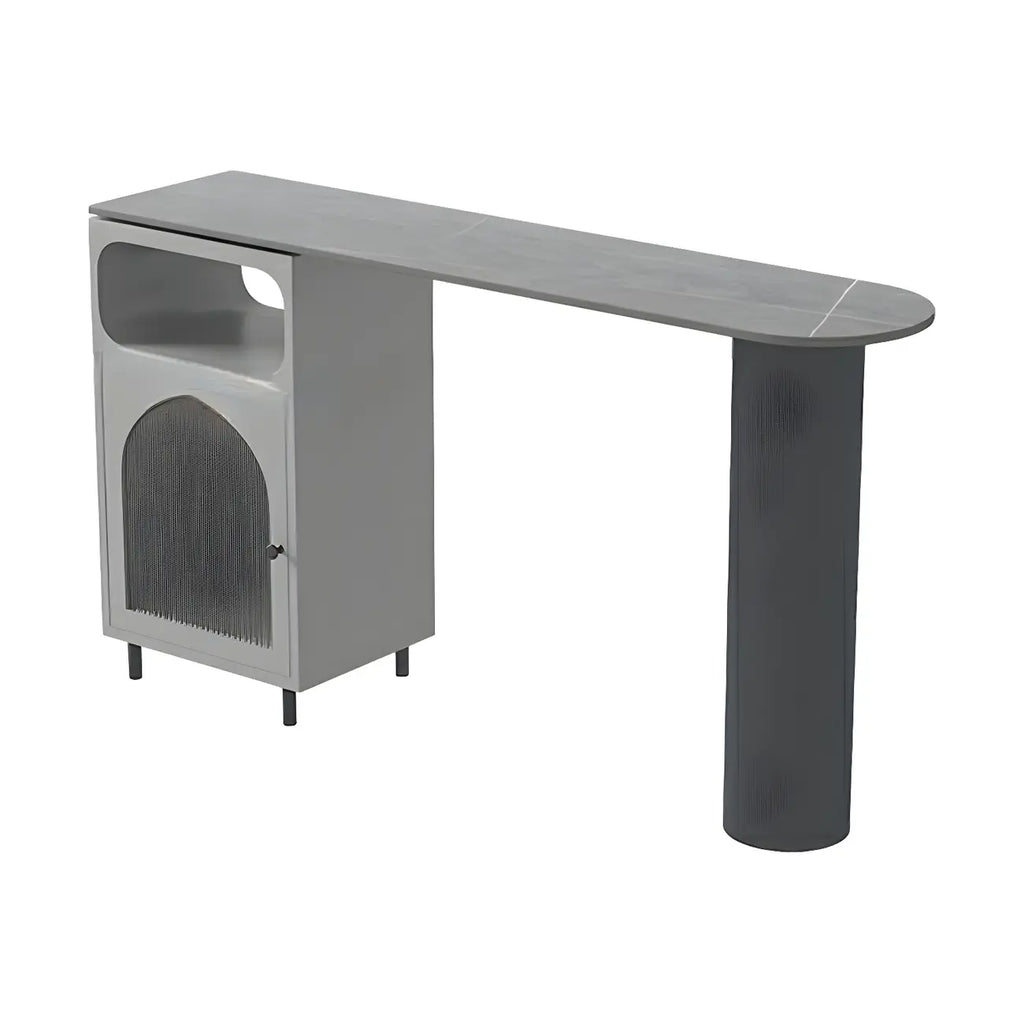 Modern Grey Stone Iron Storage Free Shape Bar Tables