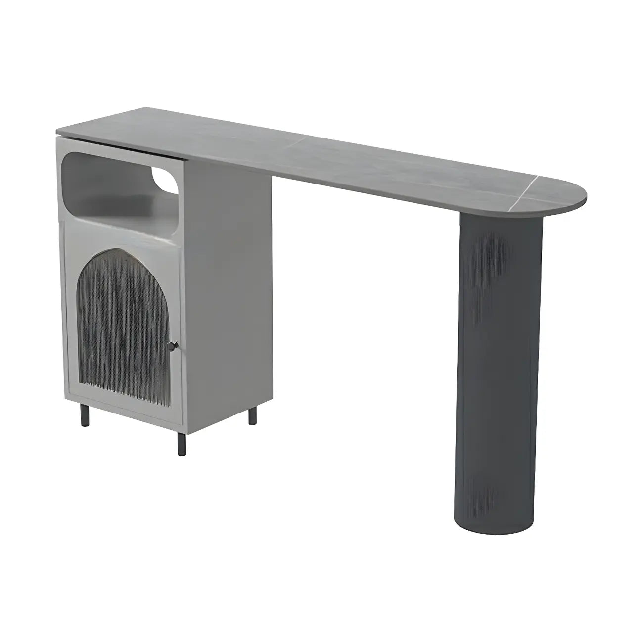 Modern Grey Stone Iron Storage Free Shape Bar Tables