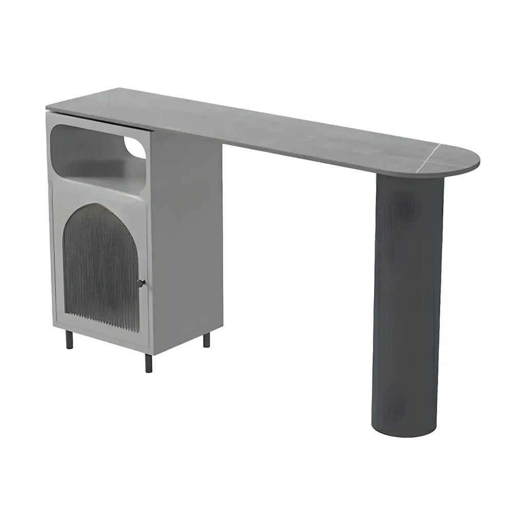 Modern Grey Stone Iron Storage Free Shape Bar Tables