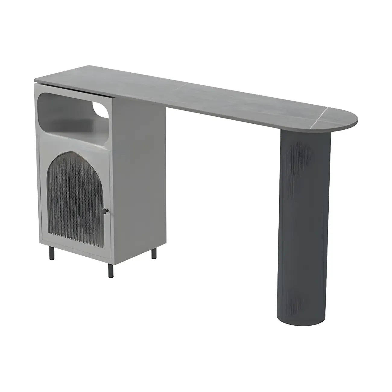 Modern Grey Stone Iron Storage Free Shape Bar Tables