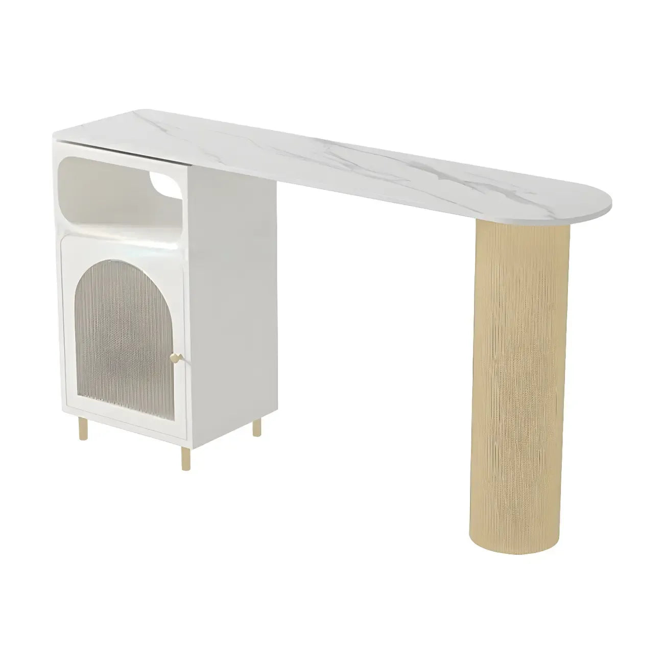 Modern Grey Stone Iron Storage Free Shape Bar Tables