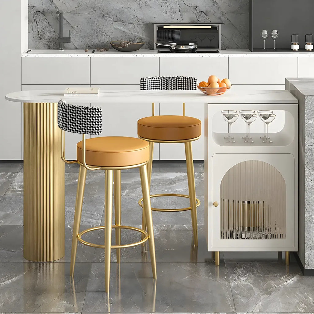 Modern Grey Stone Iron Storage Free Shape Bar Tables